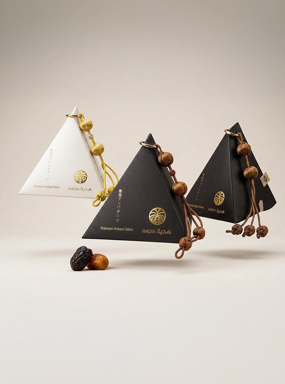 HADIA Launch Edition pyramid gift box with silk tassel
